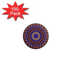 Mandala Kaleidoscope Background 1  Mini Magnets (100 pack) 