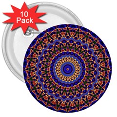 Mandala Kaleidoscope Background 3  Buttons (10 pack) 