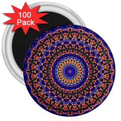 Mandala Kaleidoscope Background 3  Magnets (100 pack)