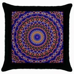 Mandala Kaleidoscope Background Throw Pillow Case (Black)