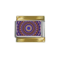 Mandala Kaleidoscope Background Gold Trim Italian Charm (9mm)