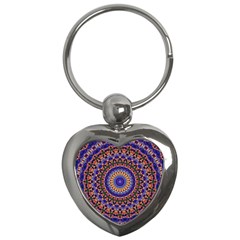 Mandala Kaleidoscope Background Key Chain (Heart)