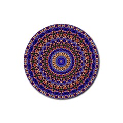 Mandala Kaleidoscope Background Rubber Round Coaster (4 pack)