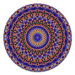 Mandala Kaleidoscope Background Magnet 5  (Round)