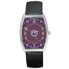 Mandala Kaleidoscope Background Barrel Style Metal Watch