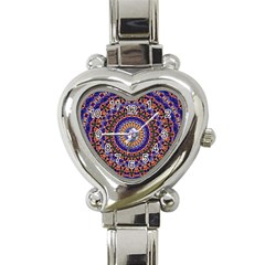 Mandala Kaleidoscope Background Heart Italian Charm Watch