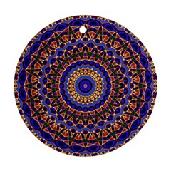 Mandala Kaleidoscope Background Round Ornament (Two Sides)