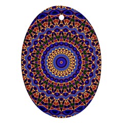 Mandala Kaleidoscope Background Oval Ornament (Two Sides)