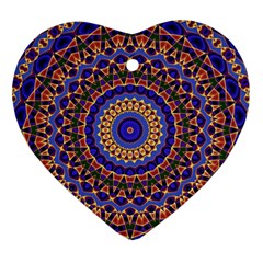 Mandala Kaleidoscope Background Heart Ornament (Two Sides)