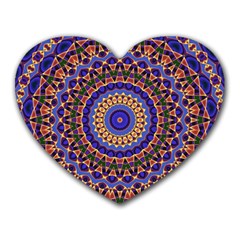 Mandala Kaleidoscope Background Heart Mousepad