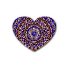Mandala Kaleidoscope Background Rubber Heart Coaster (4 pack)