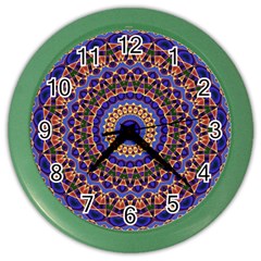 Mandala Kaleidoscope Background Color Wall Clock