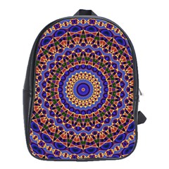 Mandala Kaleidoscope Background School Bag (Large)