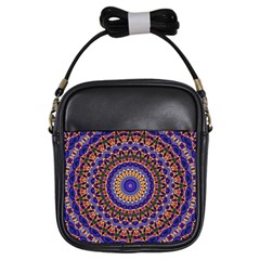 Mandala Kaleidoscope Background Girls Sling Bag