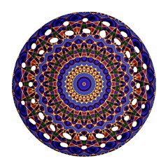 Mandala Kaleidoscope Background Ornament (Round Filigree)