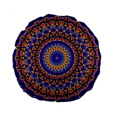 Mandala Kaleidoscope Background Standard 15  Premium Round Cushions