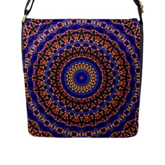 Mandala Kaleidoscope Background Flap Closure Messenger Bag (L)