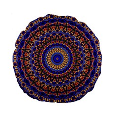 Mandala Kaleidoscope Background Standard 15  Premium Flano Round Cushions