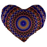 Mandala Kaleidoscope Background Large 19  Premium Flano Heart Shape Cushions Front