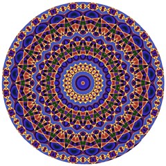 Mandala Kaleidoscope Background Wooden Puzzle Round