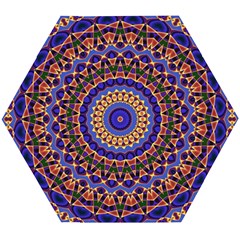 Mandala Kaleidoscope Background Wooden Puzzle Hexagon