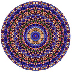 Mandala Kaleidoscope Background Wooden Bottle Opener (Round)