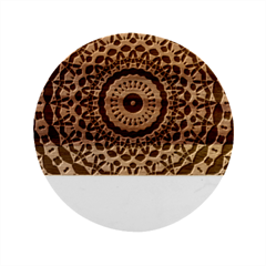 Mandala Kaleidoscope Background Marble Wood Coaster (Round)