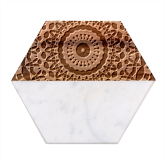 Mandala Kaleidoscope Background Marble Wood Coaster (Hexagon) 