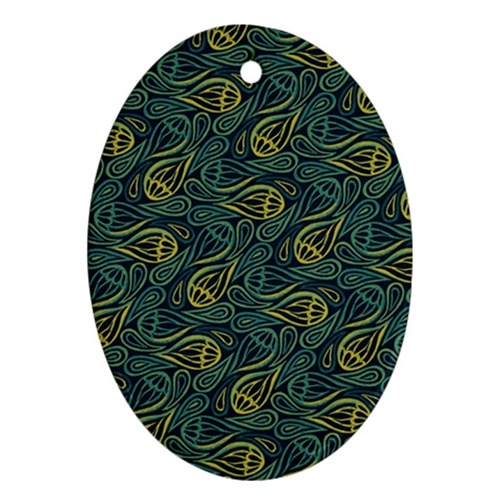 Pattern Abstract Green Texture Ornament (Oval)