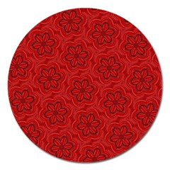 Floral Pattern Background Flowers Magnet 5  (round) by Jancukart