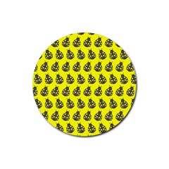 Ladybug Vector Geometric Tile Pattern Rubber Round Coaster (4 pack)
