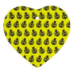 Ladybug Vector Geometric Tile Pattern Heart Ornament (Two Sides)