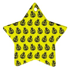 Ladybug Vector Geometric Tile Pattern Star Ornament (Two Sides)