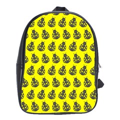 Ladybug Vector Geometric Tile Pattern School Bag (Large)