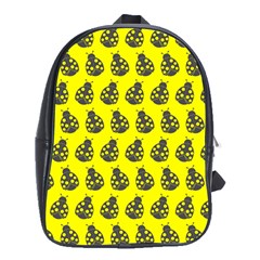 Ladybug Vector Geometric Tile Pattern School Bag (XL)