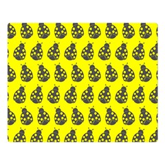 Ladybug Vector Geometric Tile Pattern Two Sides Premium Plush Fleece Blanket (Large)