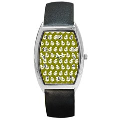 Ladybug Vector Geometric Tile Pattern Barrel Style Metal Watch by GardenOfOphir