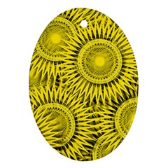 Abstract Sun Pattern Yellow Background Ornament (oval)