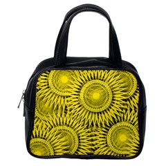 Abstract Sun Pattern Yellow Background Classic Handbag (one Side)