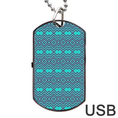 Chevron Zigzag Pattern Dog Tag Usb Flash (one Side) by Jancukart