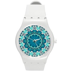 Kaleidoscope Mandala Ornament Round Plastic Sport Watch (m) by Jancukart