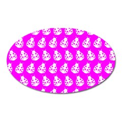 Ladybug Vector Geometric Tile Pattern Oval Magnet by GardenOfOphir