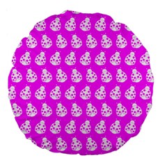Ladybug Vector Geometric Tile Pattern Large 18  Premium Flano Round Cushions by GardenOfOphir