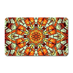 Kaleidoscope Floral Pattern Rosette Magnet (rectangular) by Jancukart