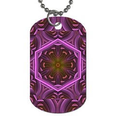 Rosette Mosaic Kaleidoscope Abstract Background Dog Tag (two Sides) by Jancukart