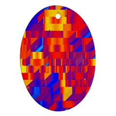 Geometric Pattern Fluorescent Colorful Ornament (oval)