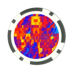 Geometric Pattern Fluorescent Colorful Poker Chip Card Guard