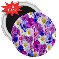 Blossoms-yellow 3  Magnets (10 Pack) 