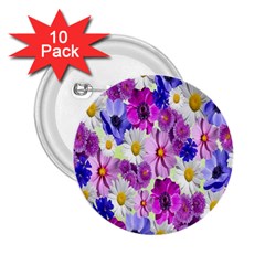 Blossoms-yellow 2 25  Buttons (10 Pack) 