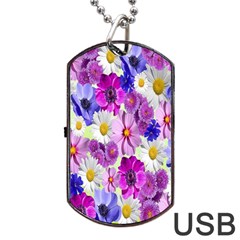 Blossoms-yellow Dog Tag Usb Flash (one Side) by nateshop